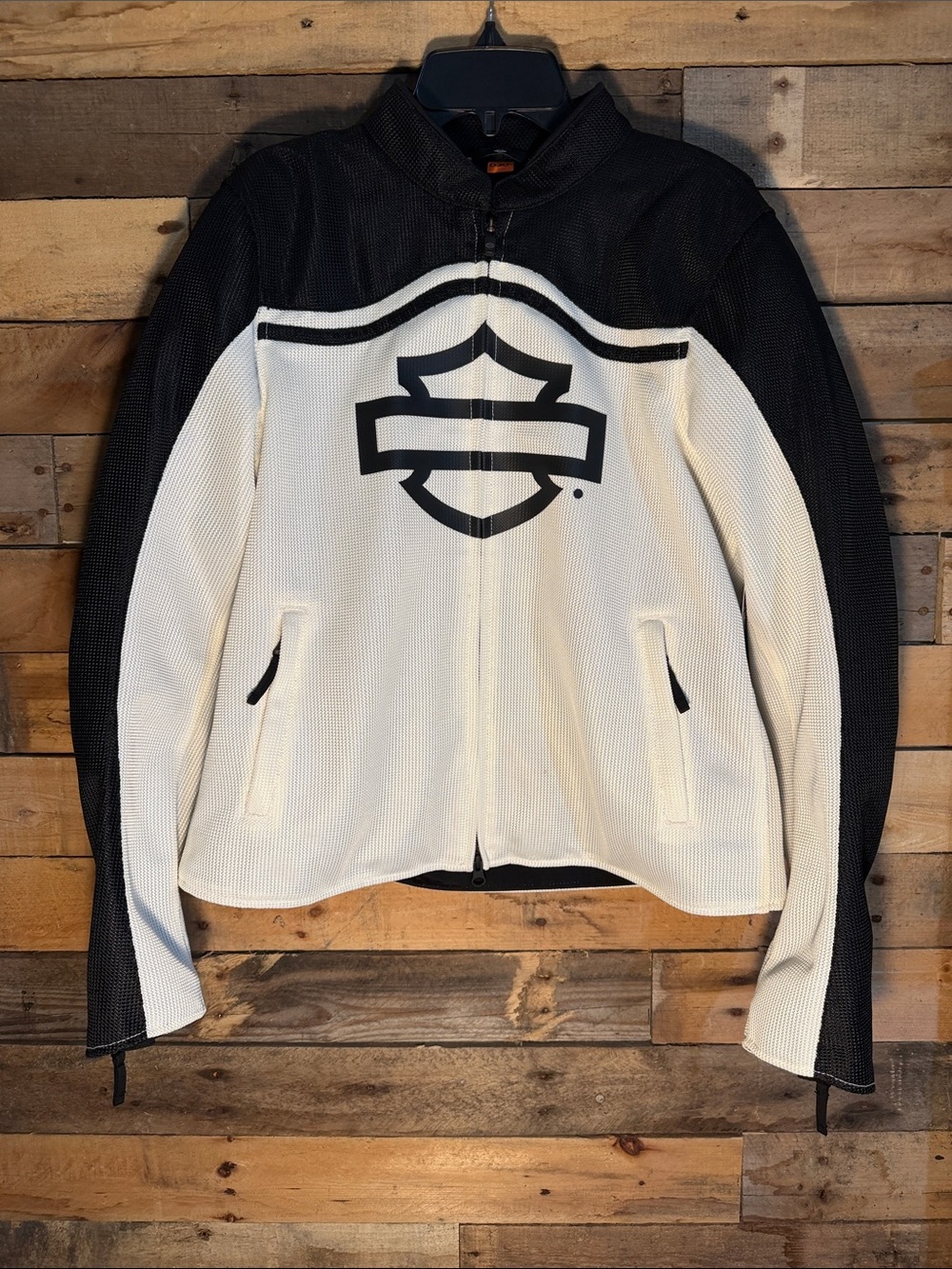 Harley-Davidson Black & White Mesh Jacket with Logo Shield